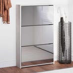 vidaXL Schoenenkast met spiegel 3-laags 63x17x102,5 cm, Verzenden, Nieuw
