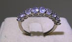Tanzaniet ring - Hoogte: 24 mm - Breedte: 23 mm- 2.2 g - (1)