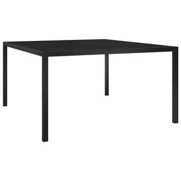 vidaXL Tuintafel 130x130x72 cm staal en glas zwart, Verzenden, Nieuw, Metaal