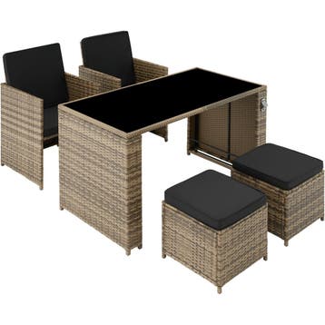 Wicker zitgroep Palermo 2+2+1 - natuur, Verzenden, Nieuw