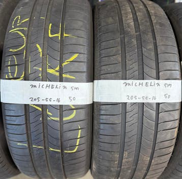 2x 205-55-16 Michelin Zomer 2x 5mm €50 Per Band 205 55 16, Ophalen, Gebruikt, 16 inch, 205 mm