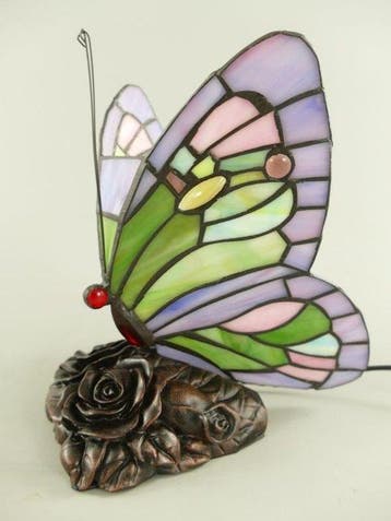 Tiffany Style - Tafellamp - Glas, Messing, Brons - Tiffany