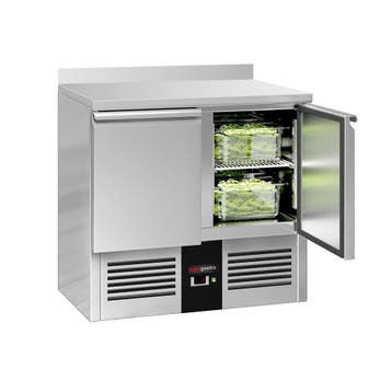 GGM Gastro | Koelwerkbank PREMIUM - 900x700mm - met 2 deuren, Verzenden, Nieuw in verpakking, RVS Meubilair