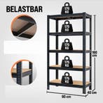 Stellingkast boutloos Zwart 180x90x40cm tot 875kg (Meubelen), Verzenden