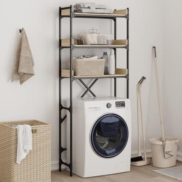 vidaXL Wasmachinekast 67x25x163 cm bewerkt hout sonoma, Witgoed en Apparatuur, Verzenden, Nieuw