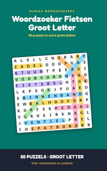Woordzoeker Fietsen Groot Letter | Waries B.V. | Nieuw, Ophalen of Verzenden, Nieuw, Waries B.V.