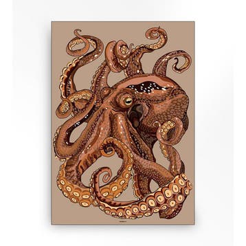 *WOONWINKEL* Urban Cotton Pulpo Wandkleed In Frame M 110x145, Verzenden, Nieuw