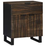 vidaXL Nachtkastje Walnotenhout 50 x 33 x 60 cm Bewerkt hout, Minder dan 45 cm, Verzenden, Nieuw, 55 tot 70 cm