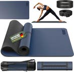 Yogamat - Fitness mat - Sportmat - Yoga mat extra dik - Blau, Sport en Fitness, Yoga en Pilates, Verzenden, Zo goed als nieuw
