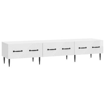 vidaXL TV-kast met lade Hoogglans Wit 147 x 34,5 x 30 cm, Minder dan 50 cm, Verzenden, Nieuw, Minder dan 100 cm