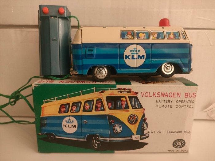 Masudaya - Speelgoed voertuig Volkswagen Bus KLM - 1960-1970, Antiek en Kunst, Antiek | Speelgoed