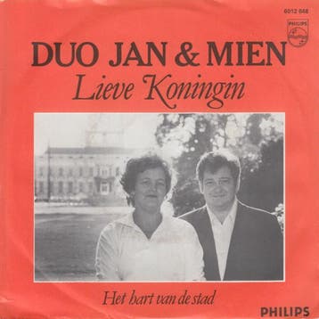 vinyl single 7 inch - Duo Jan &amp; Mien - Lieve Koningin, Cd's en Dvd's, Verzenden, Zo goed als nieuw, 7 inch, Pop