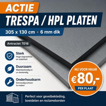 HPL + Rabbat delen € 80,- [ keralit -trespa alternatief ], Nieuw, HPL, 50 tot 100 mm