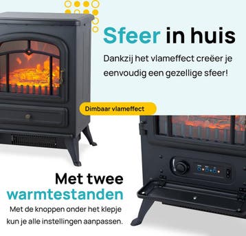 2dekans | MOA Elektrische Sfeerhaard ES180 – Vrijstaand –, Ophalen of Verzenden, Zo goed als nieuw