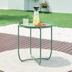 Tuintafel Sandefjord bijzettafel metaal 53x46x46cm groen [en, Verzenden, Nieuw