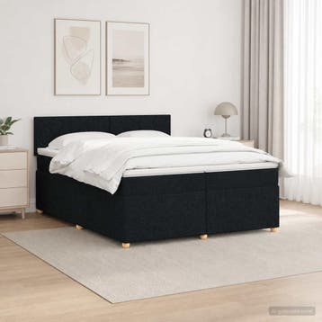 vidaXL Boxspringbed met matras met hoofdeinde Zwart 200 x, Verzenden, Nieuw, Tweepersoons, Zwart