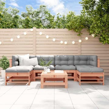 vidaXL 7-delige Loungeset massief douglashout, Verzenden, Nieuw, 7 zitplaatsen, Loungeset