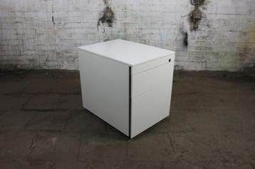 Ladeblok wit metaal 3 lades verrijdbaar, Overige materialen, Minder dan 50 cm, Gebruikt, Verzenden