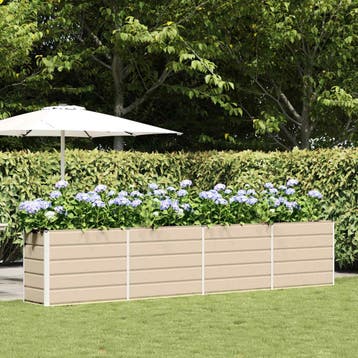 vidaXL Plantenbak Ivoor 385 x 50 x 75 cm Gegalvaniseerd, Verzenden, Minder dan 60 cm, Nieuw, Metaal