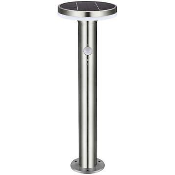 Solar led buitenlamp in RVS - solarlamp met 3 lichtstanden, Verzenden, Minder dan 50 watt, Staande lamp, Nieuw