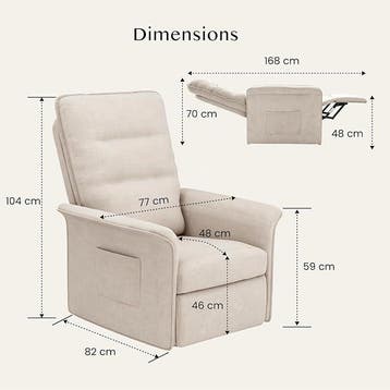 Fauteuil met armleuning - Relaxfauteuil - Relaxstoel - Elekt, Huis en Inrichting, Verzenden, Zo goed als nieuw