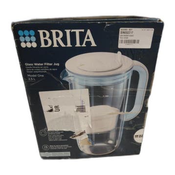 BRITA Glazen Waterfilterkan 2,5L Blauw — zo goed als nieuw, Nieuw