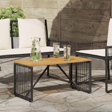 vidaXL Buiten Tafel Zwart en Bruin 80 x 40 x 40 cm poly, Verzenden, Nieuw