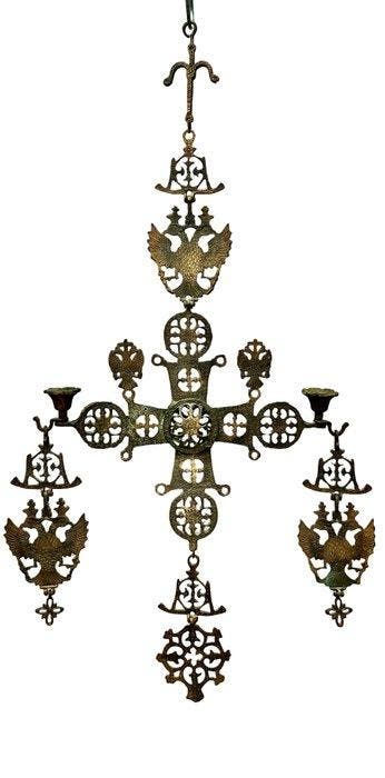 Kruis - Brons - 20th century - Griekse Byzantijnse kruis -