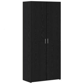 vidaXL buffetkast Zwart Eiken 80 x 42 x 185 cm, Minder dan 50 cm, Verzenden, Nieuw, Minder dan 100 cm