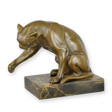 A BRONZE SCULPTURE OF A PLAYING CAT (Beeldjes - Decoratie), Verzenden, Nieuw