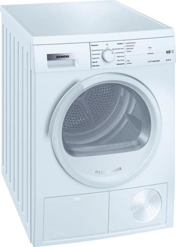 Siemens Wt46e184 - Condensdroger - 7 kg - 66 dB, Ophalen of Verzenden, Zo goed als nieuw, Voorlader, 85 tot 90 cm