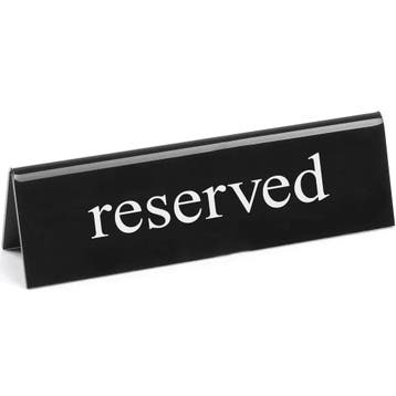 Tafelbordje | Kunststof | Reserved | 2-zijdig |, Verzenden, Nieuw in verpakking