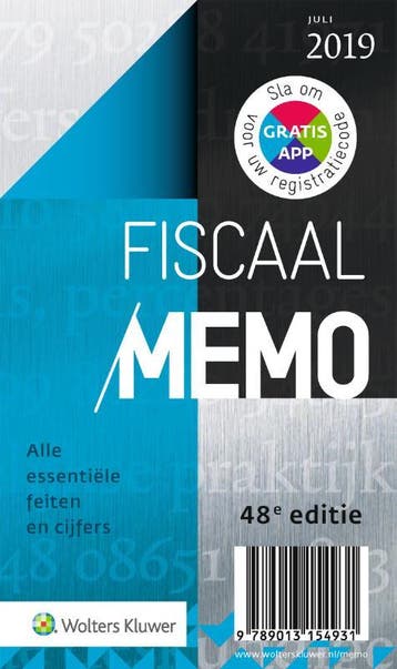 Fiscaal Memo juli 2019 - Wolters Kluwer Nederland B.V., Verzenden, Zo goed als nieuw, Wolters Kluwer Nederland B.V.