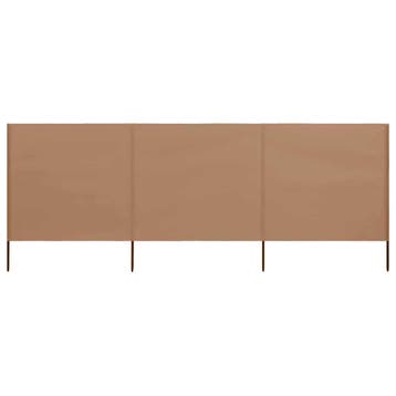 vidaXL Windscherm 3-panelen 400x80 cm stof taupe, Verzenden, Nieuw