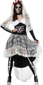 2dekans | Dressforfun Griezelige skeletbruid XXL -, Ophalen of Verzenden, Zo goed als nieuw