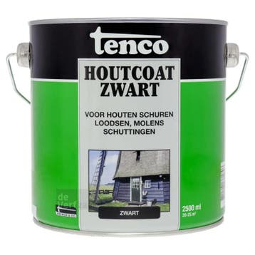 Tenco Houtcoat Zwart - 2,5 liter (HOUT - BEITS), Zwart, Nieuw, Beits, Ophalen of Verzenden