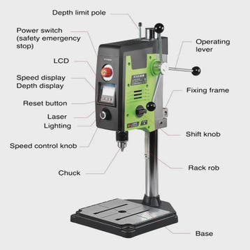 ALLSOME BG-518801 6-Speed Benchtop Boormachine met Digitale, Verzenden, Nieuw