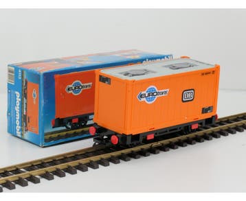 Playmobil 4113 containerwagen DB Eurotrans (Goederenwagons), Ophalen of Verzenden, Zo goed als nieuw, Overige typen, Analoog
