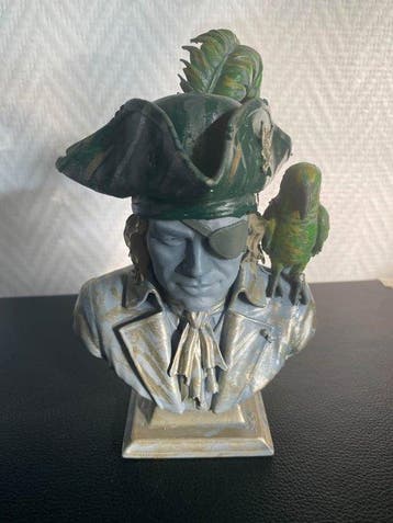 Reliëf, Buste de Capitaine Pirate et son Compagnon le, Antiek en Kunst