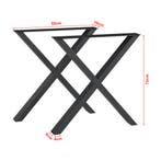 Stalen onderstel Maribo set van 2 tafelpoot 72x55 cm zwart [, Verzenden, Nieuw