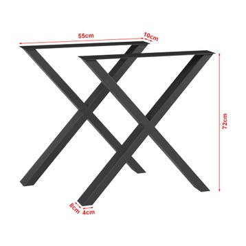 Stalen onderstel Maribo set van 2 tafelpoot 72x55 cm zwart [, Verzenden, Nieuw