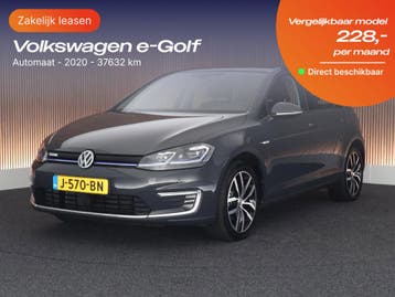 Volkswagen e-Golf | Zakelijk Leasen vanaf 153,- p/mnd, Nieuw, Financial lease, Lease