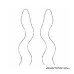 Zilveren wavy threaders, Verzenden, Nieuw, Zilver