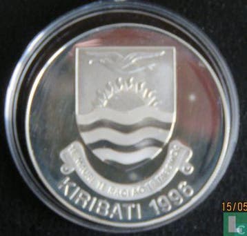 Kiribati 5 dollars 1996 (PROOF) Discoverer of Kiribati, Postzegels en Munten, Verzenden, Losse munt, Goud
