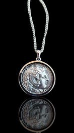 Zilver Munthanger - Alexander de Grote. (Zonder