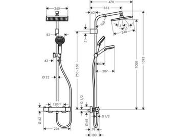 Hansgrohe Crometta E 240 Varia - Douchesysteem met, Verzenden, Zo goed als nieuw