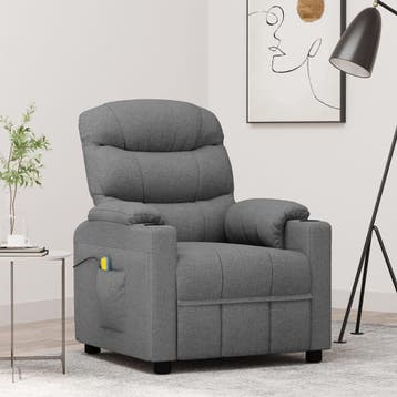 vidaXL Massagestoel stof lichtgrijs, Verzenden, Nieuw