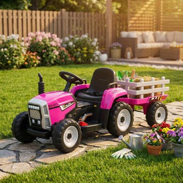 Elektrische tractor Roze | LED | Nieuw | Scherpe Prijs, Ophalen of Verzenden, Nieuw, Trapvoertuig