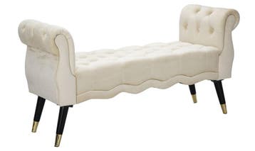 BANKJE PARIJS CREMA/GOUD CM 120X40X60, Ophalen of Verzenden, Nieuw