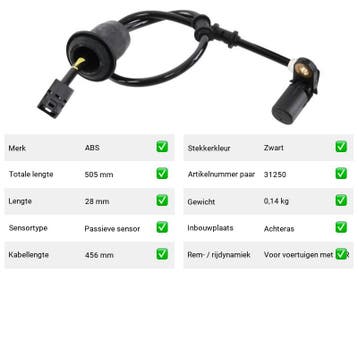 ABS-sensor Mercedes-Benz SLK 200 Kompressor (R170) Van 2000-, Verzenden, Nieuw, Mercedes-Benz